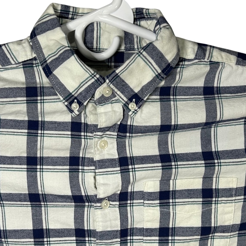 American Eagle Outfitters Mens Medium Classic Fit Plaid Button Down Shirt White